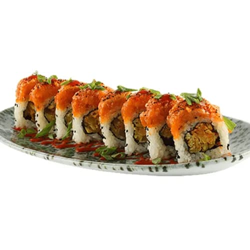 Uramaki kimchi z pikantnym tatarem z łososia