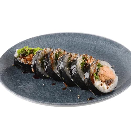 Futomaki z pieczonym łososiem teriyaki