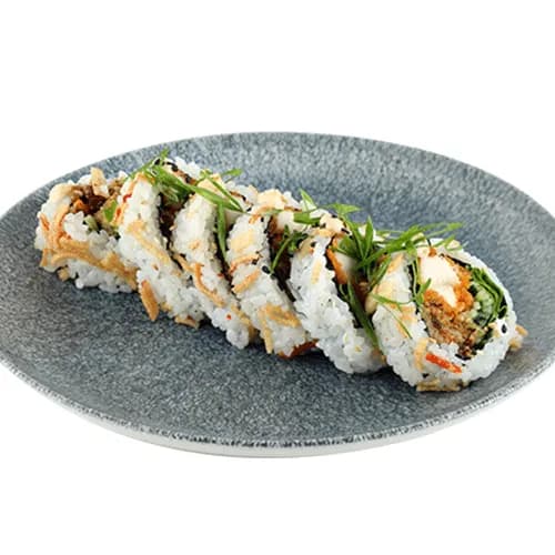 Uramaki z kurczakiem i kimchi w tempurze 6 szt.