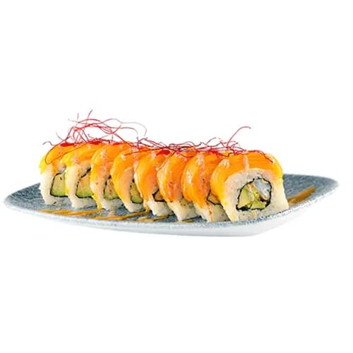 Dragon roll z krewetkami w tempurze i mango