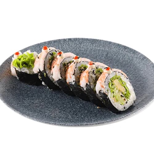 Futomaki z krewetkami i kremowym awokado w tempurze