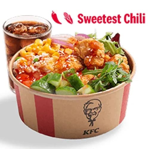 Sweetest Chilli Poke Bowl z ryżem i bitesami + Napój