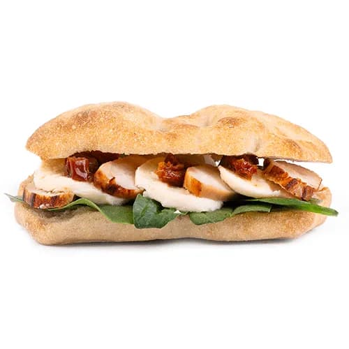 Focaccia with chicken and mozzarella