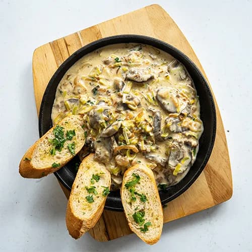 Żołądki gęsie w sosie porowym