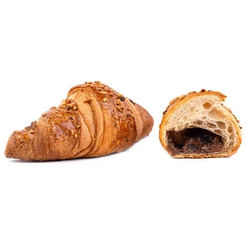 Croissant with chocolate and nuts