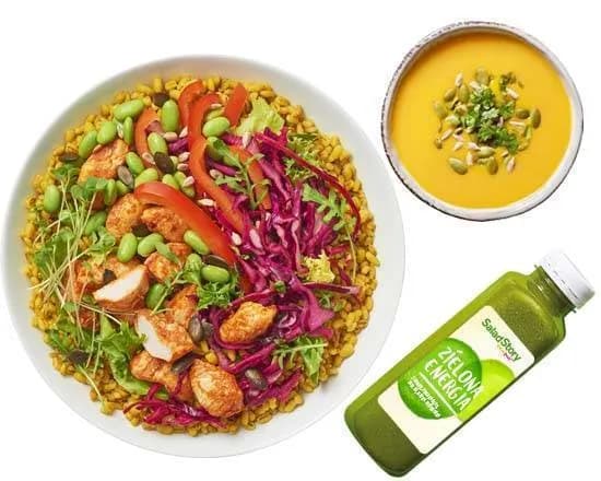 Bowl Kurczak Chilli + Zupa + Sok