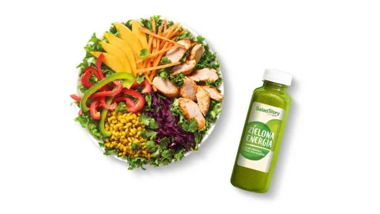 Sałatka Mango Kurczak + Sok