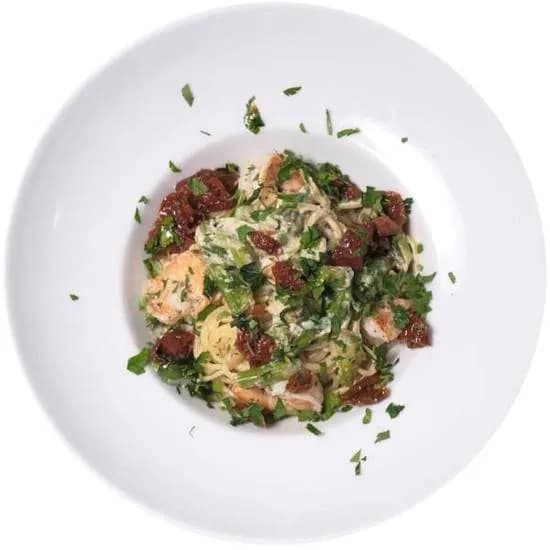 Makaron Gamberi e Szparagi