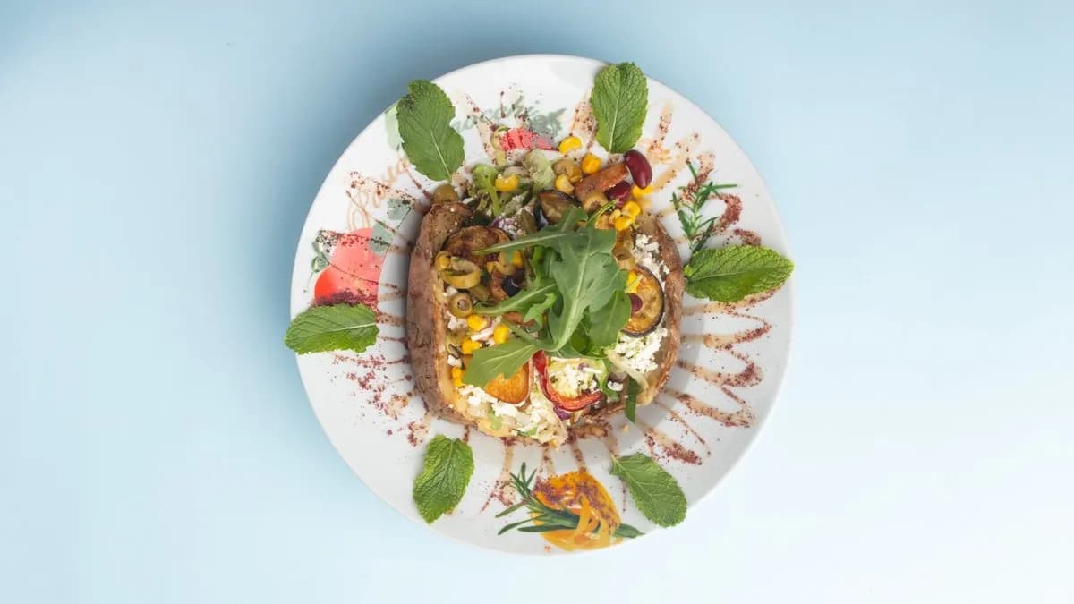 K1. Kumpir with Fried Vegetables & White Cheese