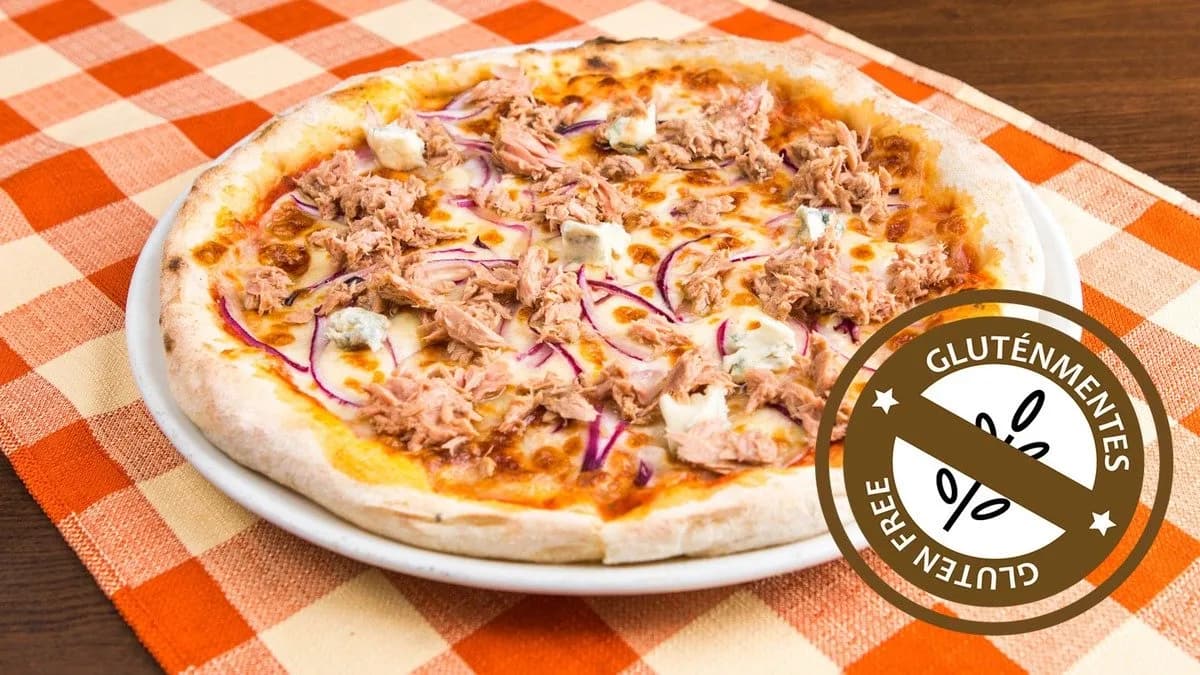 Tonhal, lilahagyma, gorgonzola GM