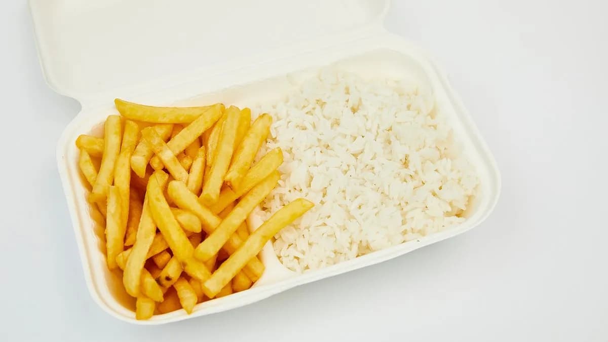 Vegyes köret (jázminrizs fele sült burgonya)