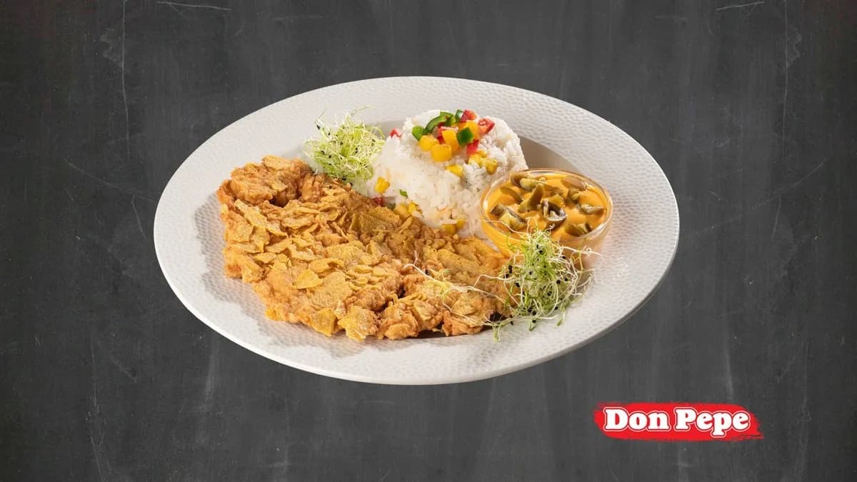 Ropogós Bundában Sült Jércemell, Mexikói Rizs, Jalapenos Cheddar