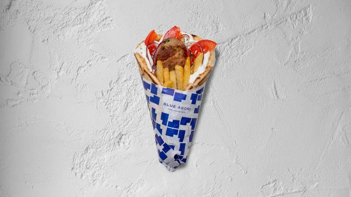 Souvlaki pita 🌯🐷 sertéshússal, szénsavmentes ásványvízzel