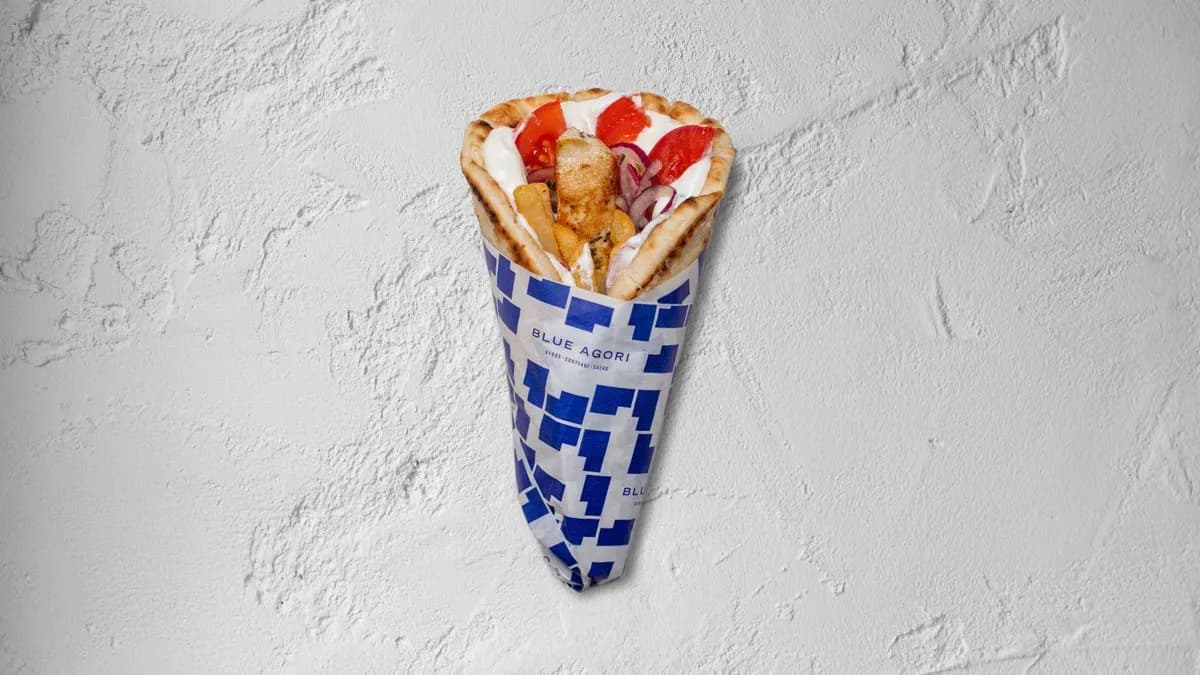 Souvlaki pita 🌯🐔 csirkemellel, szénsavmentes ásványvízzel