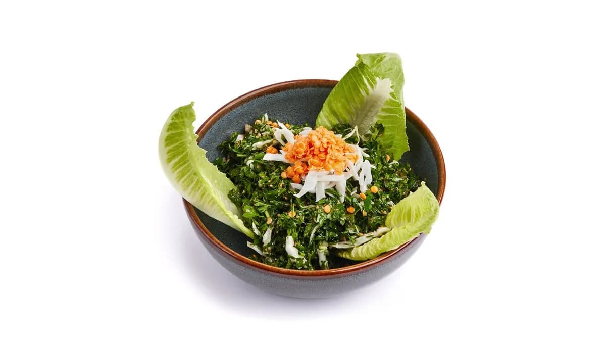 Vöröslencsés Tabbouleh