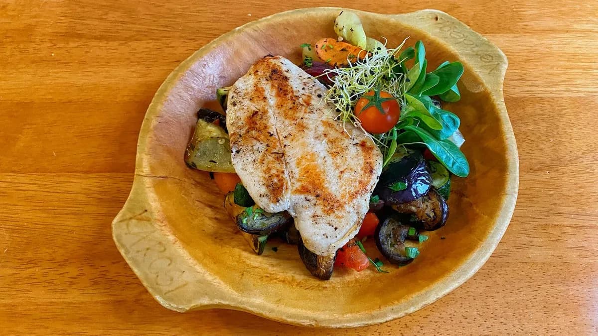 Sous vide csirkesteak grill zöldséggel