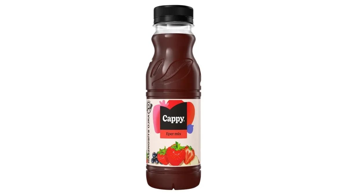 Cappy Eper mix gyümölcsital gyümölcslével és gyümölcspürével cukorral és édesítőszerekkel 330 ml