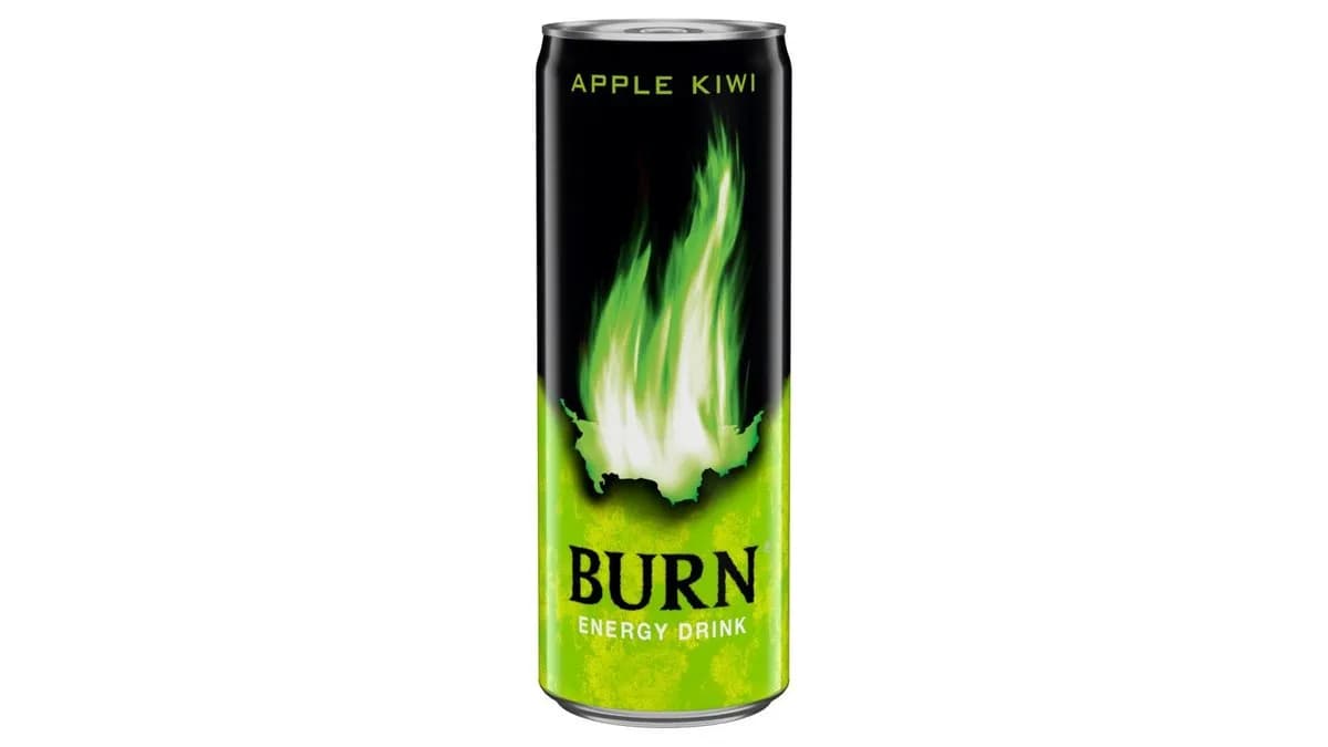 Burn Apple Kiwi szénsavas alma-kivi energiaital koffeinnel 250 ml