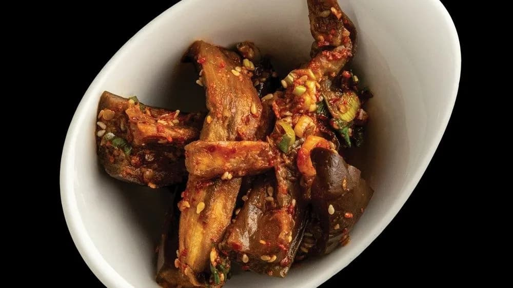 Koreai padlizsán saláta (csípős)