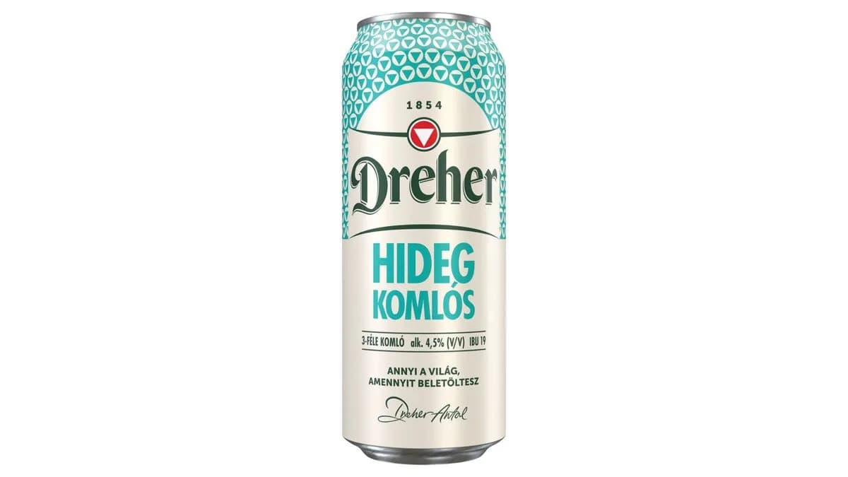 Dreher Hidegkomlós világos sör 4,5% 0,5 l