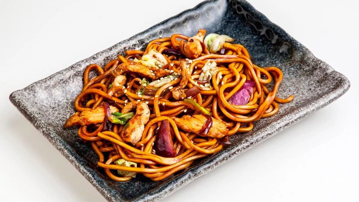 Citrusos teriyaki tészta