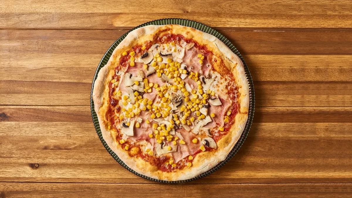 Sonka-gomba-kukorica pizza