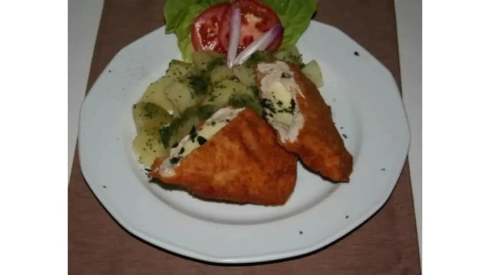 Pulykamell mozzarellával, bazsalikommal töltve