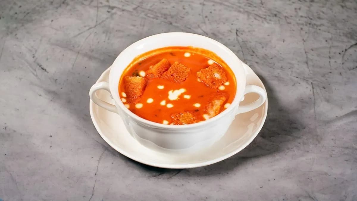 4. Indian Tomato soup with crouton