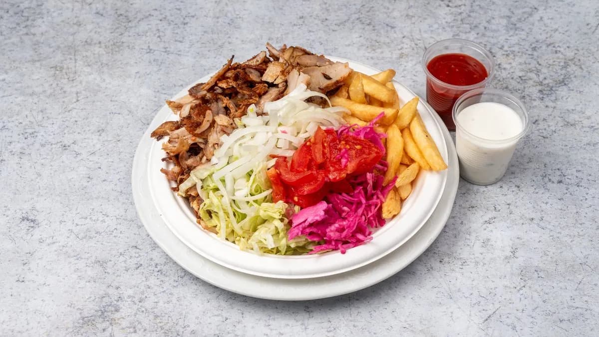 Extra húsos döner tál
