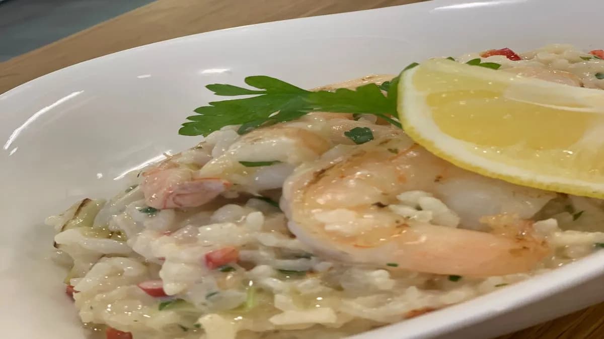 Risotto con gamberi (garnélával)