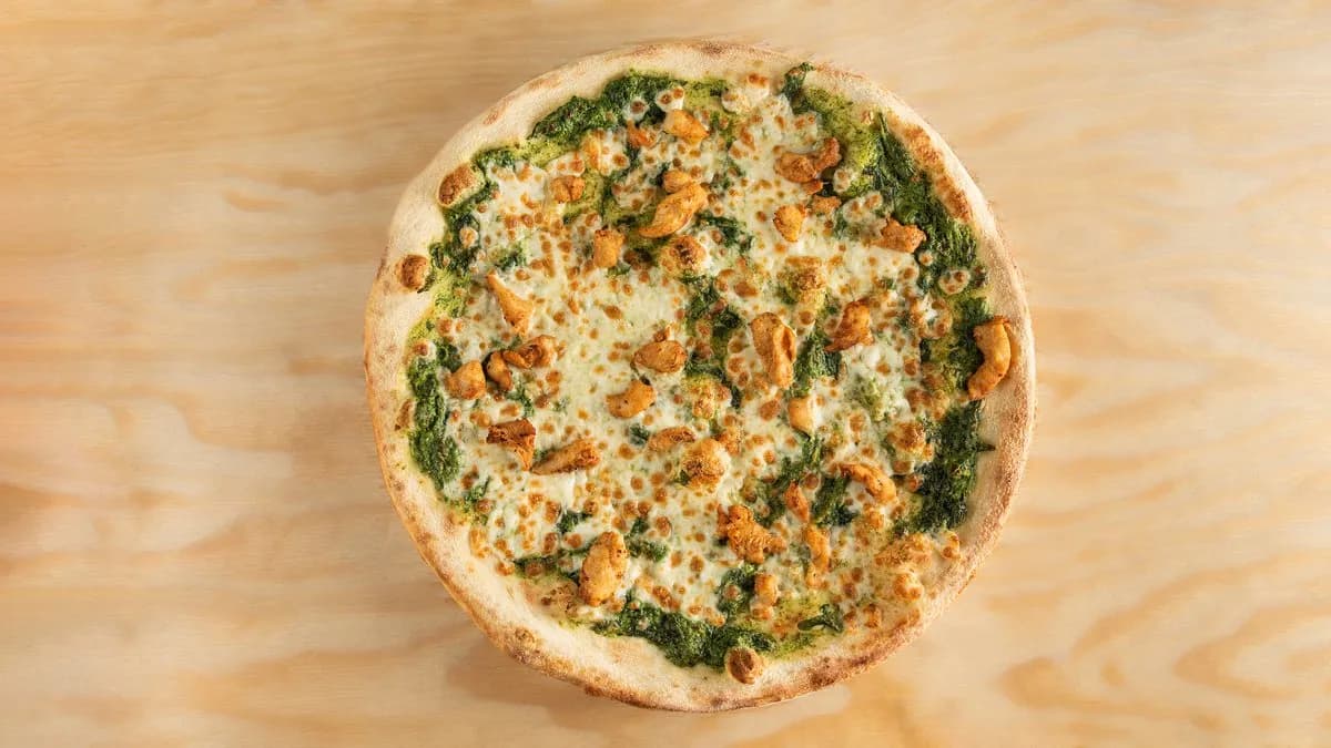 Spinaci e pollo pizza