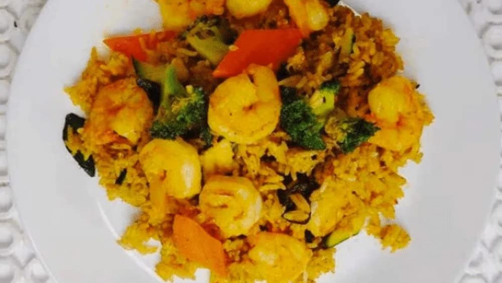 L8 Currys Garnélarák Sült Rizs