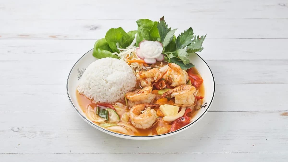 103. Shrimp with sweet & sour sauce/ Garnélarák édes-savanyú mártással