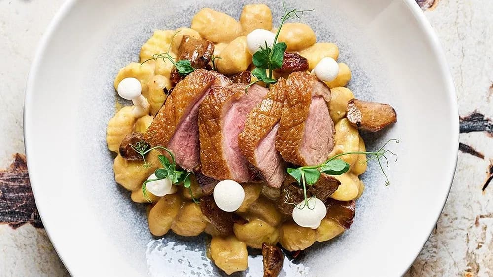 Vargányás gnocchi, kacsamell