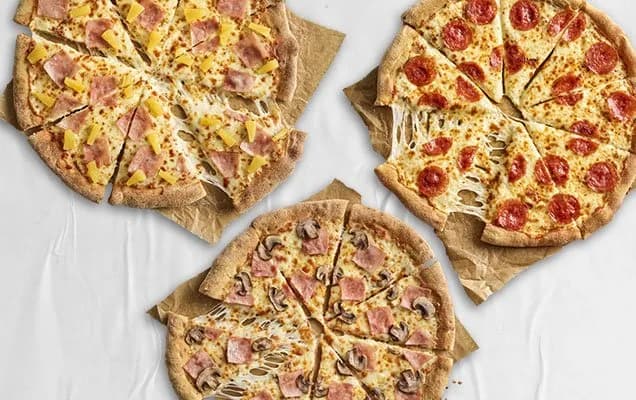 3x közepes pizza kedvező áron