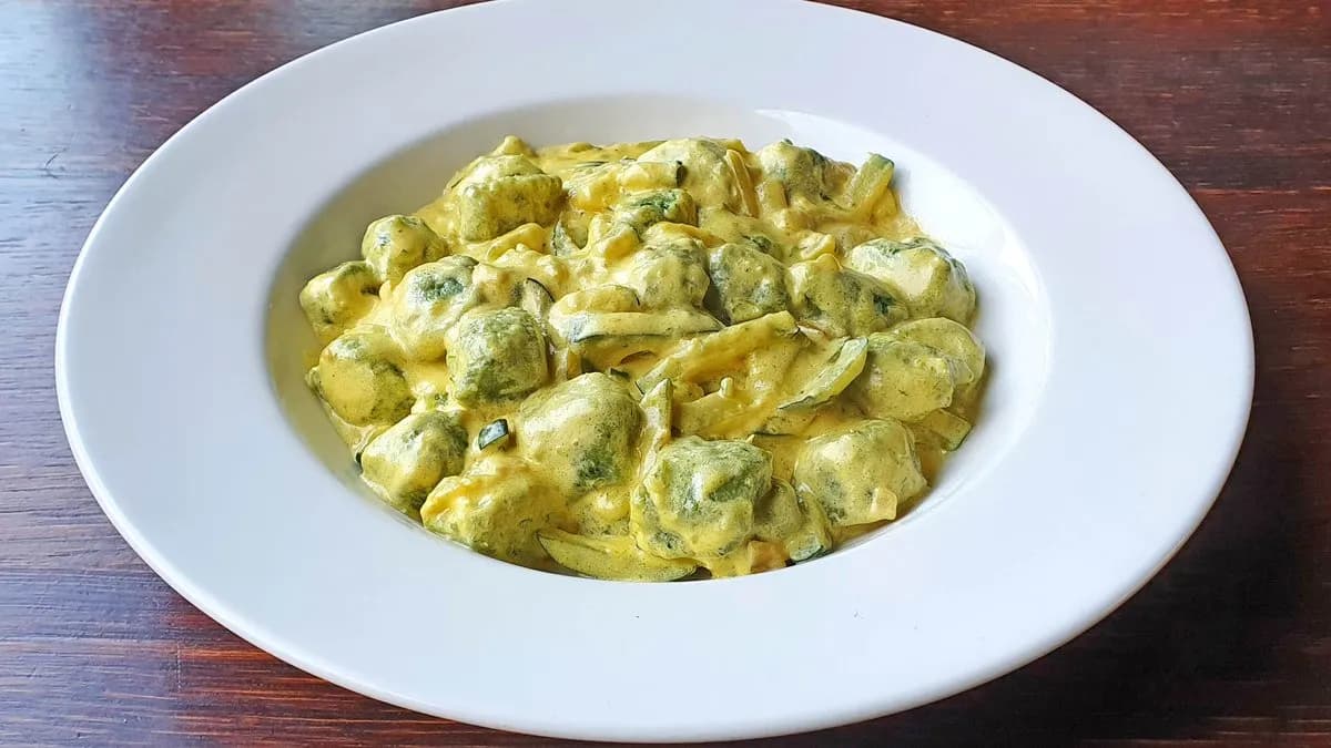 Gnocchi Verdi con Zucchine, Mascarpone e Zafferano