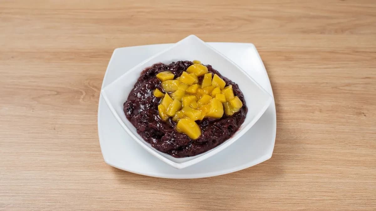 Mangós feketerizs puding