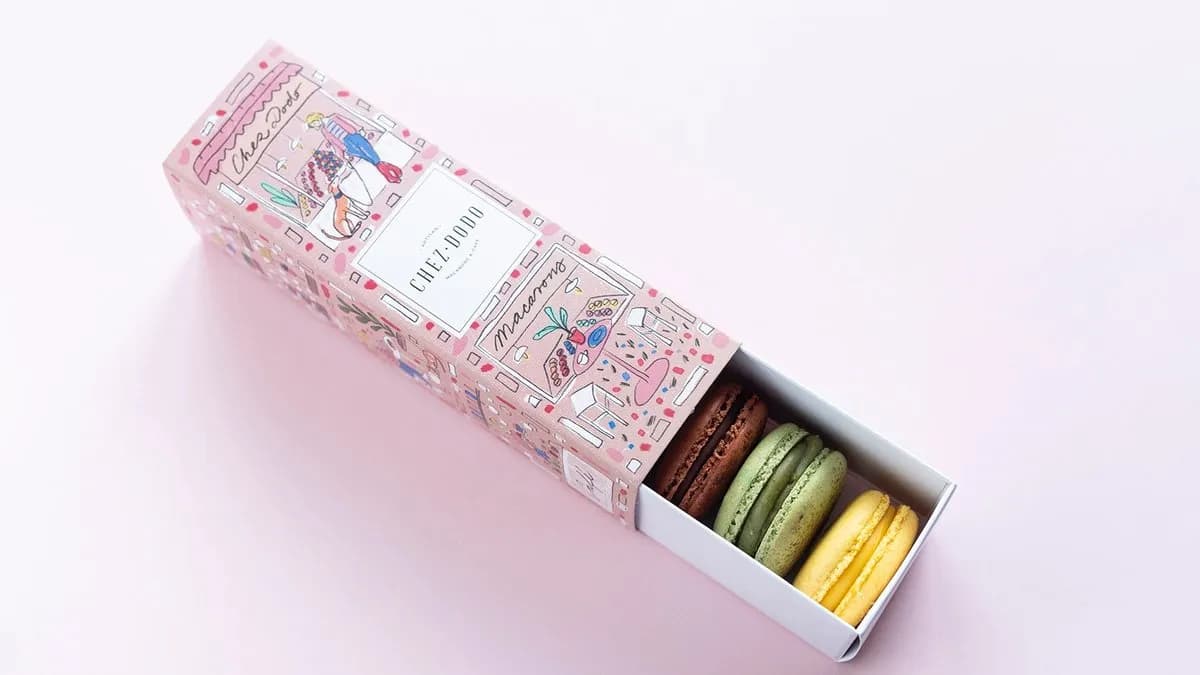 6 DB-OS MACARON VÁLOGATÁS KOLLEKCIÓS DÍSZDOBOZBAN (rózsaszín))