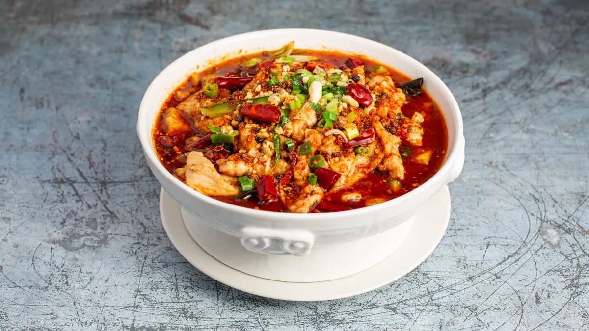 307 Szeletelt sertéshús forró chilis olajban 水煮肉片