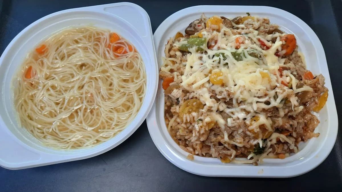 Csirkemájas rizottó+csontleves