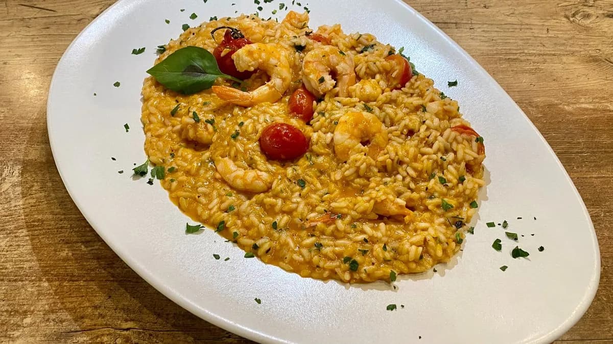 garnélarákos rizottó