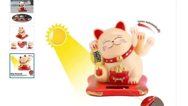 Napenergiával működő szerencsés macska