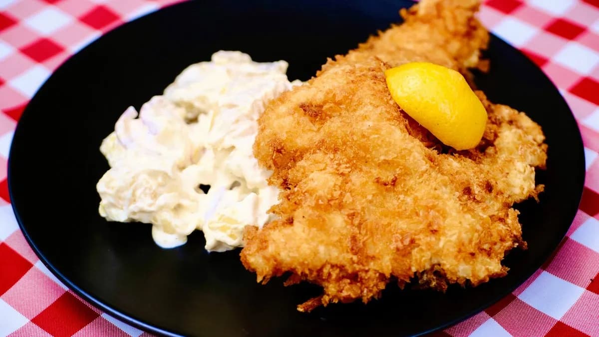 Panko morzsás csirkemell majonézes krumplival