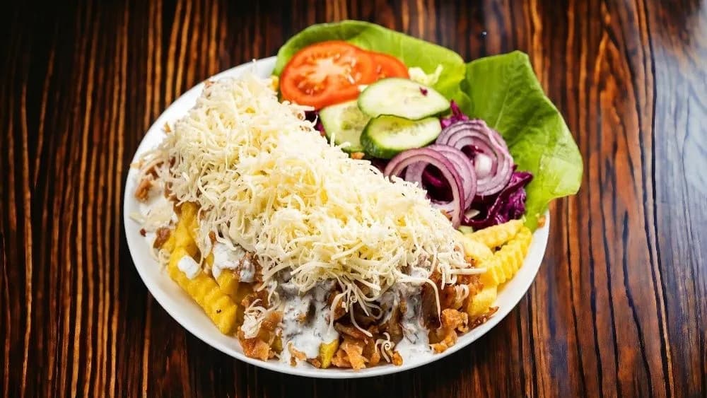 Nagy sajtos gyros tál