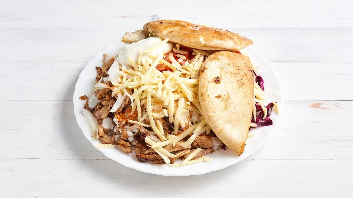 Gyros tál sajttal