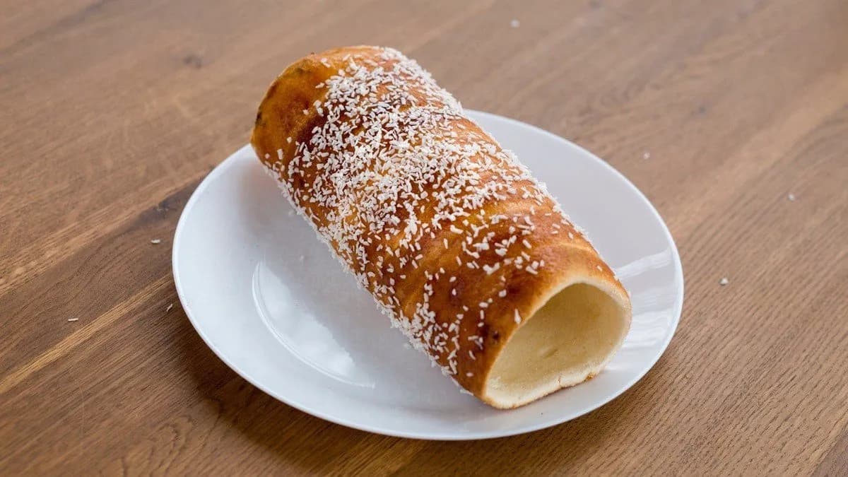 GM és TM alapanyagból készült kókuszos kürtőskalács