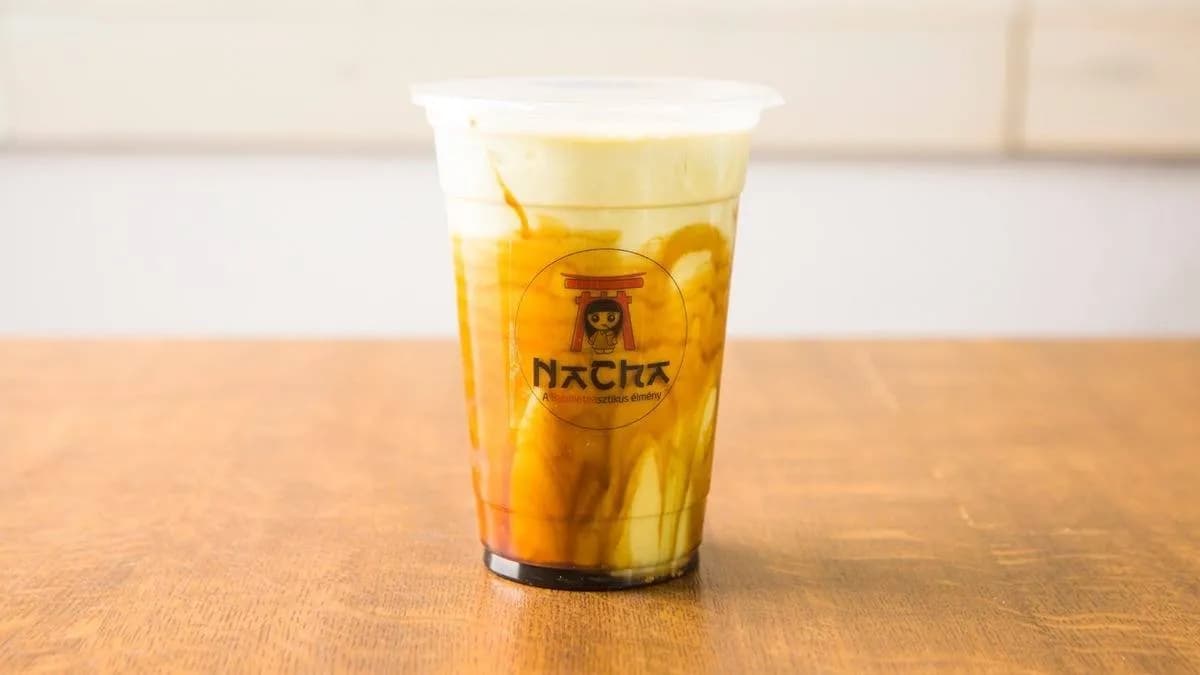 Black sugar matcha latte