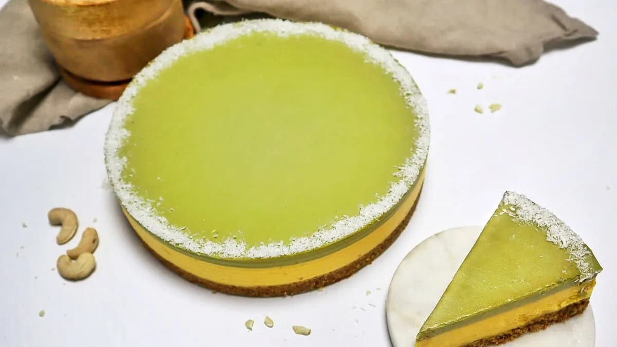 Matchás mangó egész torta