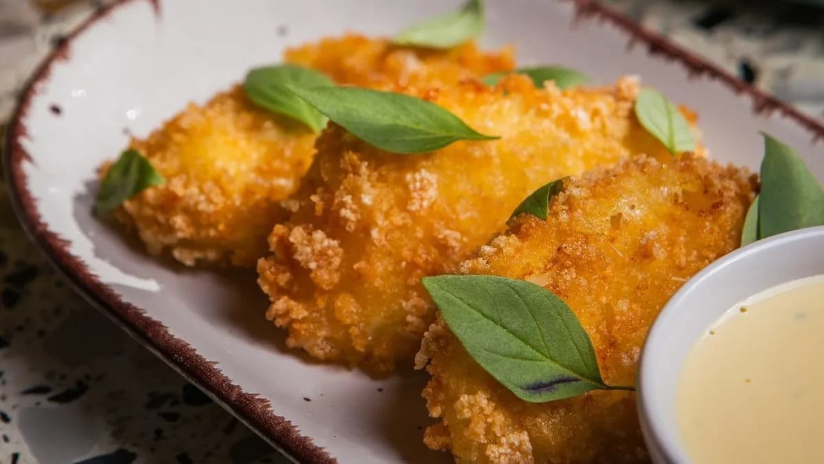 Mozzarella fior di latte sticks z sosem mango majo 🌿