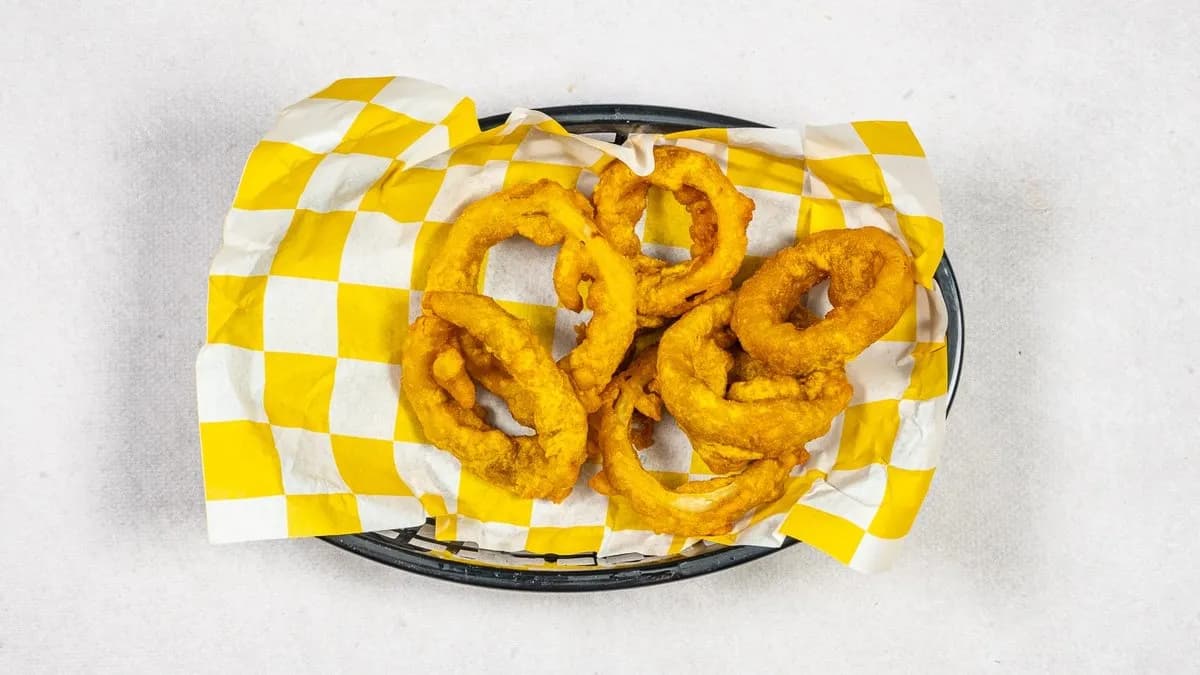 Krążki cebulowe w cieście piwno - musztardowym. 200 g